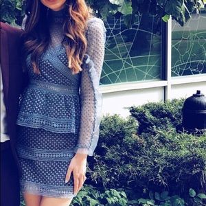 Bloomingdales Aqua brand - Lace dusty blue dress